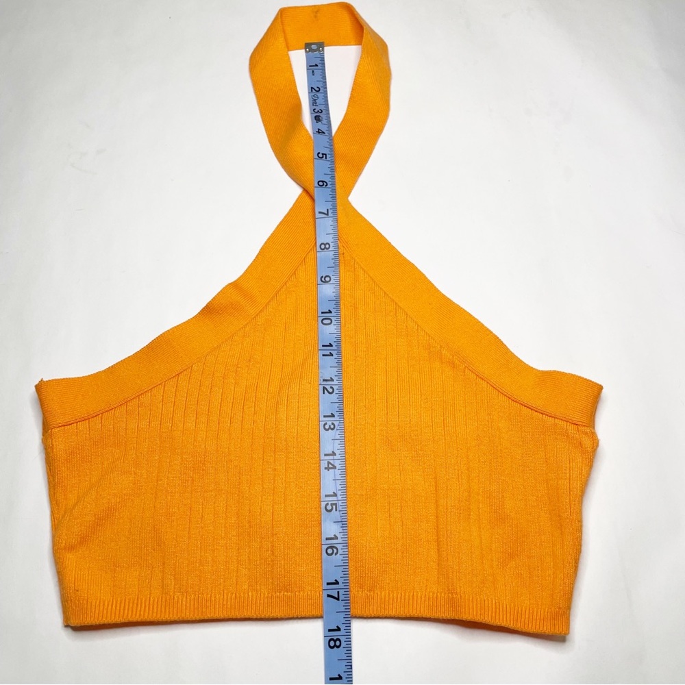 BDG Harlow Sweater Halter Crop Tank Top bright orange large - Picture 8 of 9
